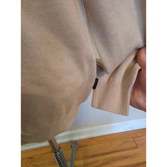 FYNCH-HATTON SUPERSOFT COTTON Men's L V Neck Tan Sweater Jumper - Picture 5 of 12